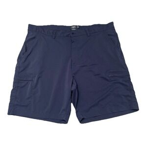 Chaps Performance Stretch Cargo Shorts Men's 44 Navy Blue Golf Chino Flat Front